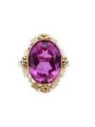 Oro amarillo de 14 quilates Amatista Anillo Estilo vintage vrc043y